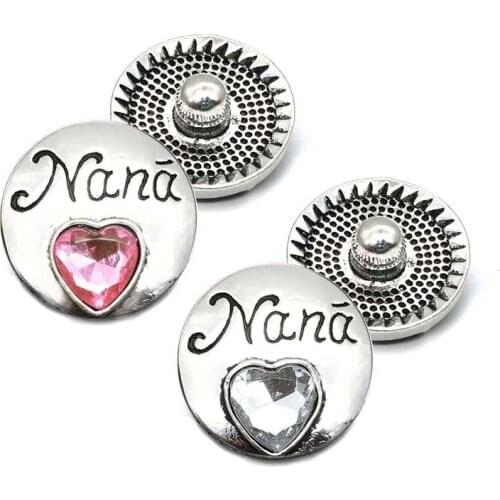 Wholesale w311 nana 18mm rhinestone metal snap button for Bracelet Necklace Jewelry For Women jewelry Fashion accessories