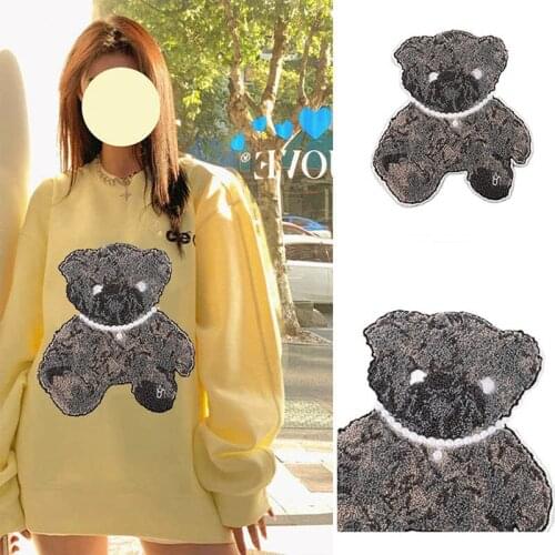 Sew Iron On Transfers Cartoon Bear Patch For Clothes Clothing Stickers Dress Applique Embroidered Sewing Badges Cheap Patches