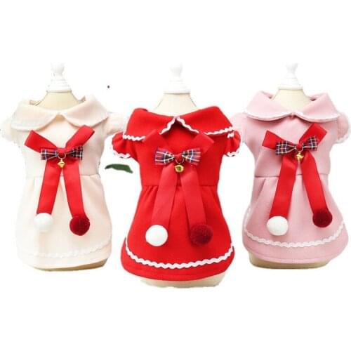 Christmas Pet Dog Clothes Coat Autumn and Winter Chihuahua French Bulldog Fashion Warm Coat Pet Cat Costume Girl Puppy Clothes