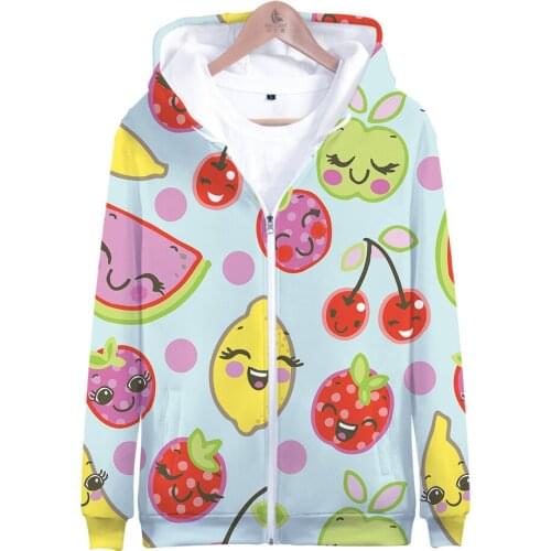 Zipper Fruit Series European and American Individualized and Popular All-match Men and Women 3D Cross-border Mixed Color