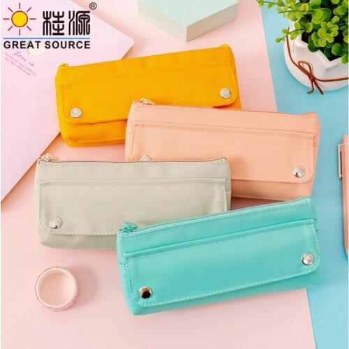 School Supplies Pencil Case Pencil Bag 2 Pockets Stationery Organizer Bag Oxford Fabric Big Space Botton Ziplock Closer(40PCS)