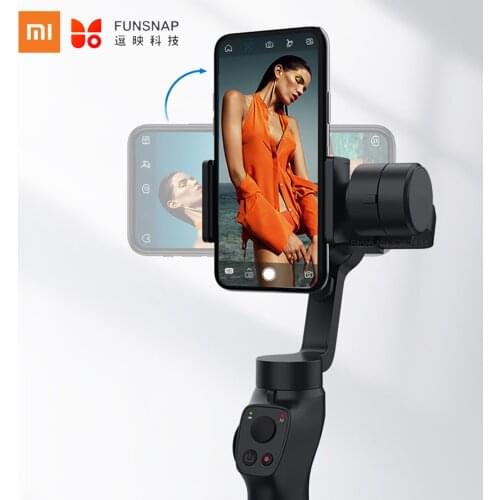 Xiaomi Funsnap Capture 2 Pan Tilt 3 Axis Handheld Gimbal Stabilizer Smart Phone Tracking Zoom Multi Angle Rotation Stabilizer