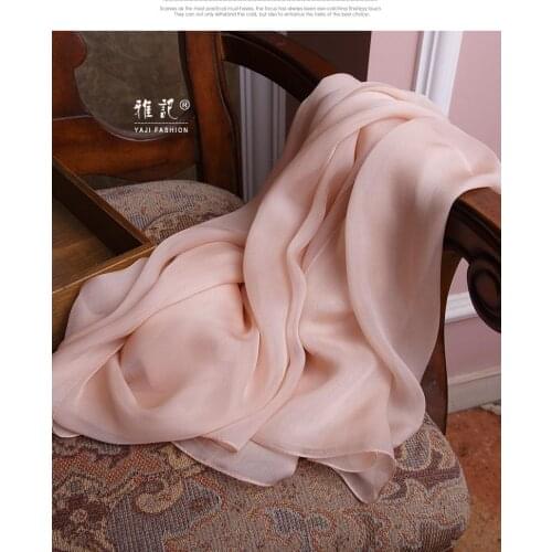 Light Beige Pure Silk Scarf Ladies Hangzhou All Seasons Women Fashion 100% Silk Scarf Big Large Size 250cm