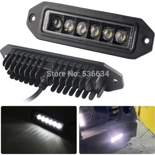 2Pcs 6 Inch 18W Work Lamp Single Row Led Light Bar for SUV, ATV, UTV,4 x 4, Sand rails, Cars,Truck, Trailer, Forklift