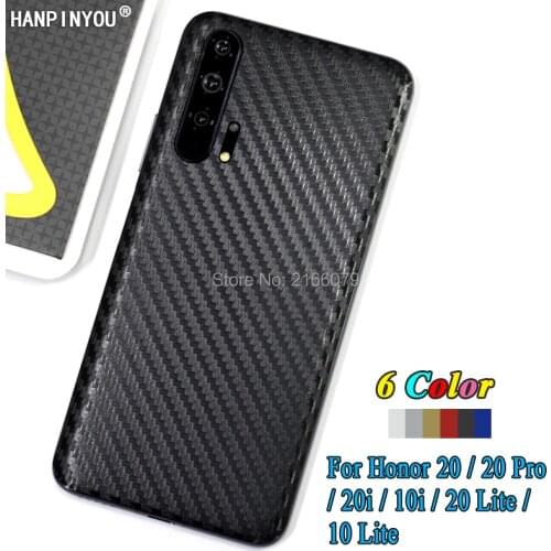 For Honor 20 / 20 Pro / 20i /10i / 20 Lite / 10 Lite Rear Cover Back Decal Skin 3D Carbon Fiber Phone Protective Sticker Film