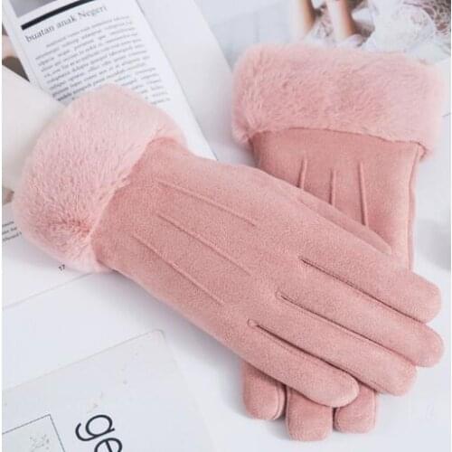 Winter gloves lovely fashion Outdoor plus velvet thickening gloves