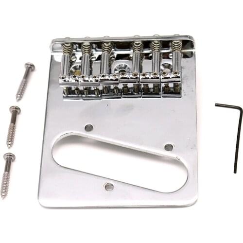 1 Set Vintage 6 string Bridge With Screws wrench for Tele TL Electric Guitar - Chrome