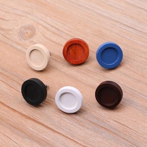 10pcs 12mm wood cabochon stud earring base settings diy blank stainless steel post earrings findings jewelry accessories