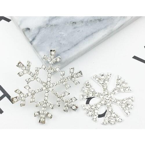 10Pcs / Lot Snowflake Rhinestone Buttons Multi-Size Alloy Rhinestone Buttons DIY Sewing Party Decoration Handmade