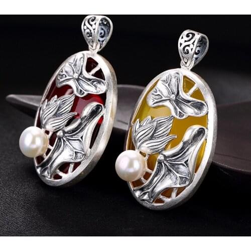 2018 Promotion Limited Carnelian Star S990 Fine Pomegranate Pulp Lotus Restoring Ancient Ways Female Long Sweater Chain Pendant