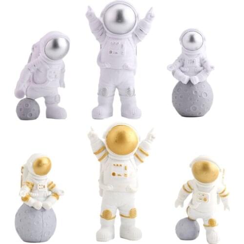3 Solid Space Astronaut Decorations Aerospace Moon Landing Baking Accessories