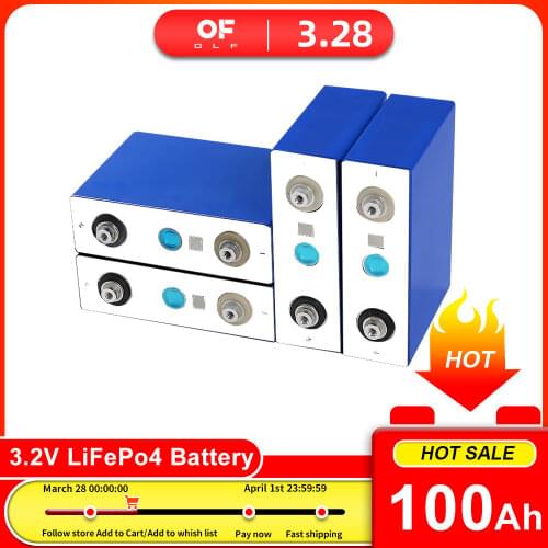 4-48PCS 3.2V 100AH Brand New Grade A Lifepo4 DIY 12V 24V 48V Rechargable Battery Pack Deep Cycle With Free Busbars Tax Free