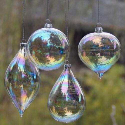 4pcs/lot Christmas Glass ball Clear baubles Ornaments Decorations Christmas Tree Wedding Decoration Ball Party Xmas Decoration
