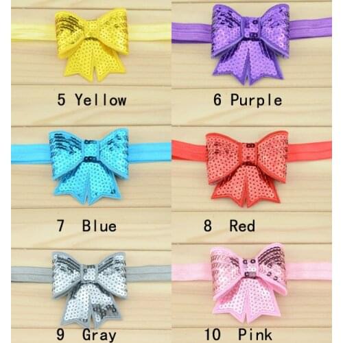 50 pcs/lot , Valentines Day Sequin Bow Headband Glitter Headband