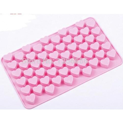 50pcs/lot Chocolate Cake Baking Icing Ice mould Love Heart Silicone Mould Romantic