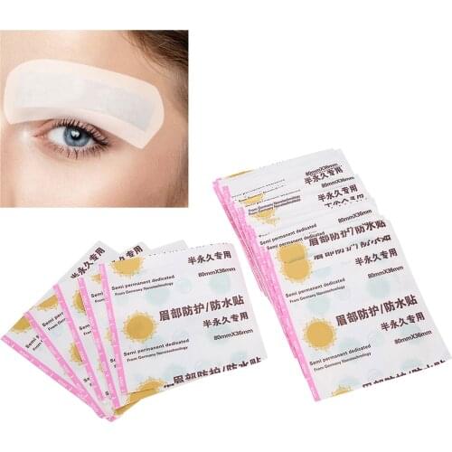 50Pcs Disposable Transparent Eyebrow Tattoo Protection Waterproof Tape Eyebrow Lip Tattoo Aftercare Paste Makeup Tattoo Supplies