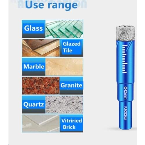 6pcs 6MM 8MM 10MM 12MM 14MM 16MM Brazed Dry Drill Multifunction Marble Vitrified Brick Granite Glass Eye Dryer Open Hole