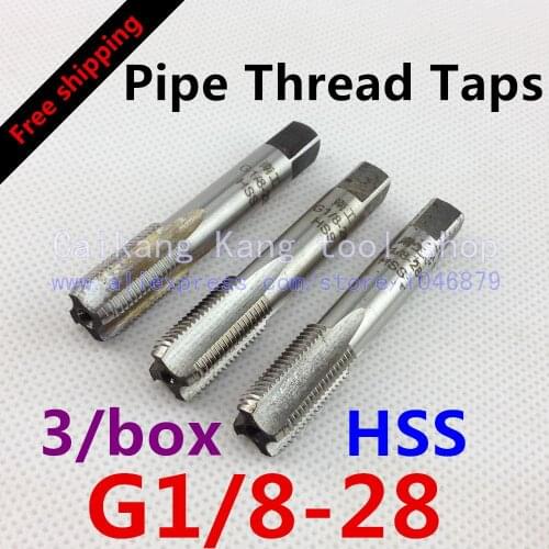 Free Shipping New Pipe Thread Taps High-speed steel Wire tapping Throat teeth Taps G1/8-28