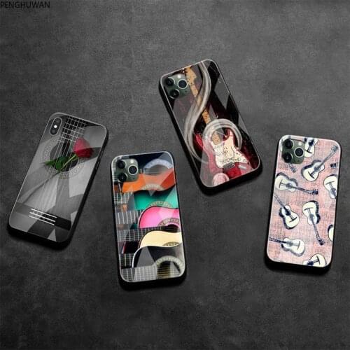 Guitar Music DIY phone Case cover Shell Tempered Glass For iPhone 11 Pro XR XS MAX 8 X 7 6S 6 Plus SE 2020 case