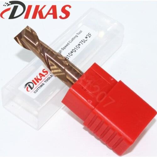 Dikas 55HRC d10*D10*75L*2F material Carbide Square Flatted End Mill 2 flute 10mm coating nano use for High-speed milling machine