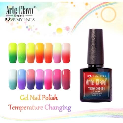 Arte Clavo Temperature Color Changing Fast Dry Nail Art New Color Manicure Soak Off LED Semi Permanent 10ml Nail UV Gel Polish