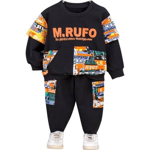 2021 Spring Autumn School Children Clothing sets New Little Child Sets For Boys Girls Fashion O-Neck Cotton Clothes 2PCS