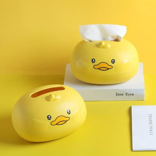 Cartoon Cute Duckling Modeling Tissue Box Living Room Tea Table Tabletop Tissue Storage Box Carton