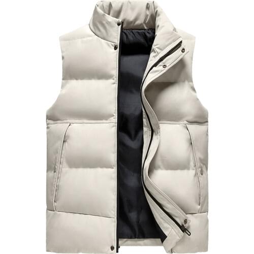 New Vest Mens Autumn And Winter Korean vers Trend Hooded Jacket Thickened Sleeveless Vest Casual Shoulder Versatile Cotton Coat
