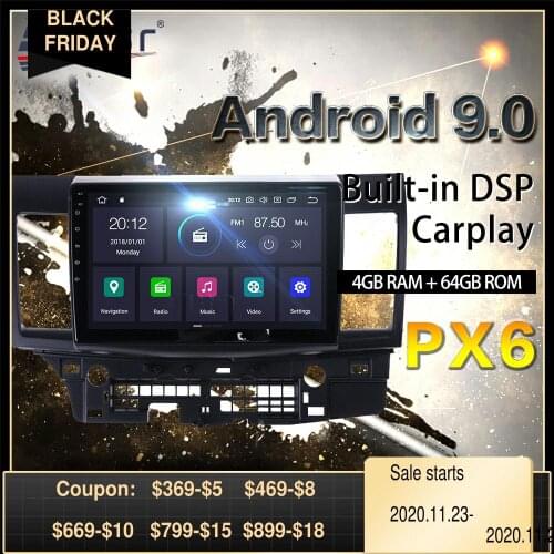 For Mitsubishi Lancer 2007-2015 Car Multimedia Radio Player Stereo 2 din Android9 DSP 10INCH IPS Screen Audio GPS Navi head unit