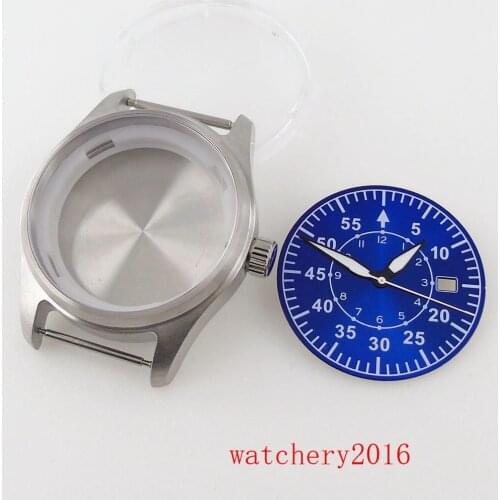 Fit NH35A NH36A Brushed 39MM Brushed 200 Waterproof Diving Watch Case Luminous Black Dial Hand Set