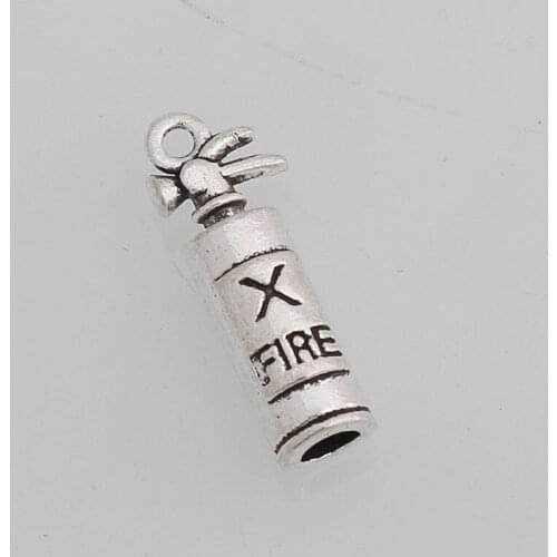 RAINXTAR Fashion Alloy Fire Extinguisher Charms For Fire Fighter 8*23mm 20pcs AAC1248