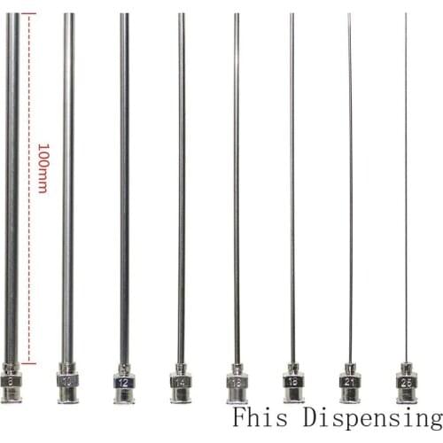 Pack of 2 Blunt Needles 4" Long Dispensing Needles Blunt Tip 100mm Stainless Steel Blunt Tip Luer Lock Needle All Metal