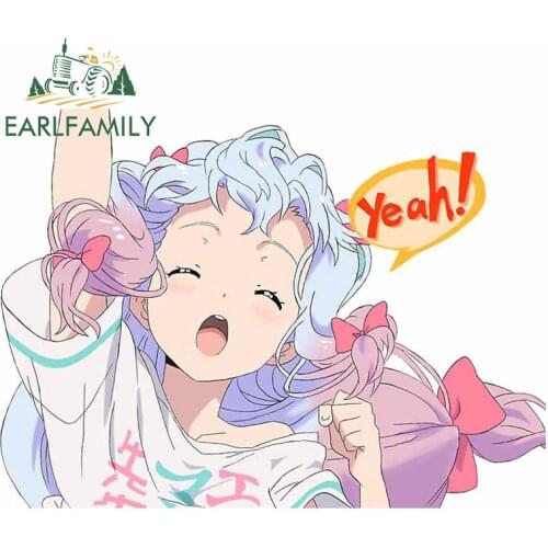 EARLFAMILY 13cm x 9.8cm For Sagiri Yeah Cartoon Car Stickers Vinyl Material Decal Refrigerator Waterproof For JDM SUV RV