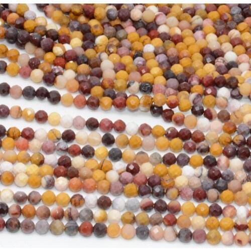 Natural Mookaite Faceted Round Beads 3mm