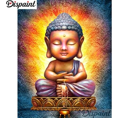 Dispaint Full Square/Round Drill 5D DIY Diamond Painting "Religious Buddha" Embroidery Cross Stitch 3D Home Decor A12566