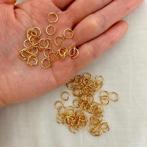 1*7mm Rose Gold Silver Stainless steel Open Jump Rings Connectors Jewelry Making DIY Accessories 100PCS