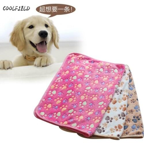 New Absorbent Dog Cat Pet Necessary Cleaning Drying Bath Towel 40*60cm76x52cm Soft Warm Paw Print Small Pet Blanket Bed Mat