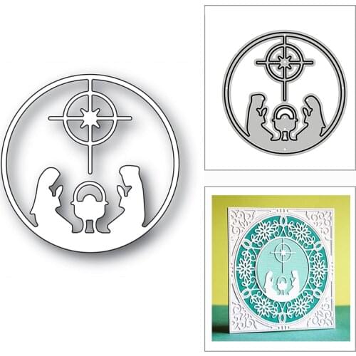 New Christmas Nativity Circle Frame 2020 Metal Cutting Dies for DIY Scrapbooking Decor and Card Making Embossing Craft No Stamps