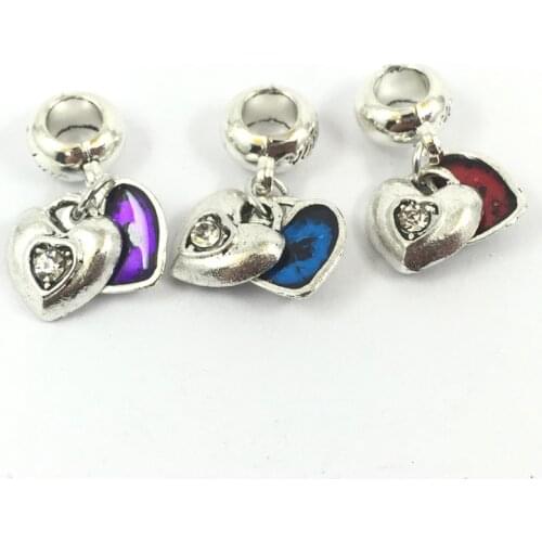Crystal Hearts Me Dangle Pendent European Beads Fit Charms Bracelets & Bangles Necklace