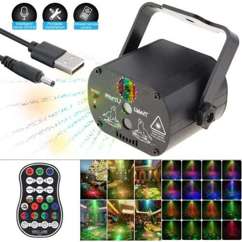 Projector Lights 3W LED RGB Mini Laser Stage Light 60 Pattern for DJ Disco Party KTV Projector Lighting Stage Lights