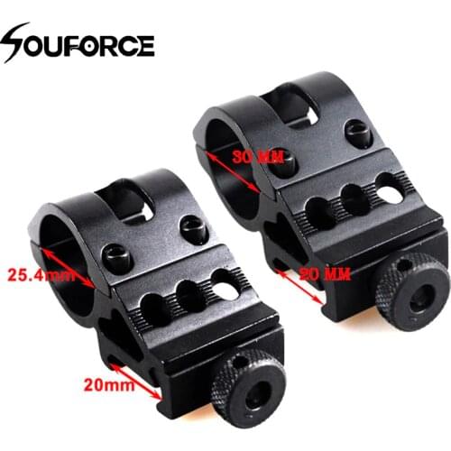 QD 45 degree offset with 25.4/30mm ring hunting rifle flashlight bracket clip mount for 20mm mount picatinny rail module