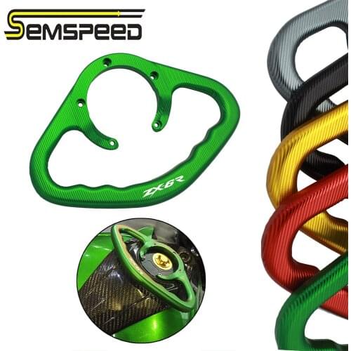 Logo ZX6R For Kawasaki Motorcycle CNC Passenger Hand Grip Tank Grab Bar Handles Armrest zx 6r 2003-2018 2019 2020 2006 2007 2017