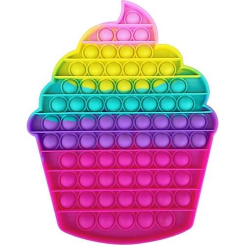 Silicone Push Bubble Colorful Ice Cream Sensory Fidget Toys for Autism Stress Reliever Fidget Anxiety Relief FunnyToys Adult Kid