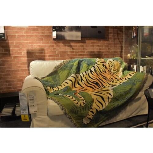 Nordic Creative Tiger Throw Blanket Soft Tapestry Leaves Blanket Mat Decor Multifunction Animal Sofa Covers Dust Cover Blankets