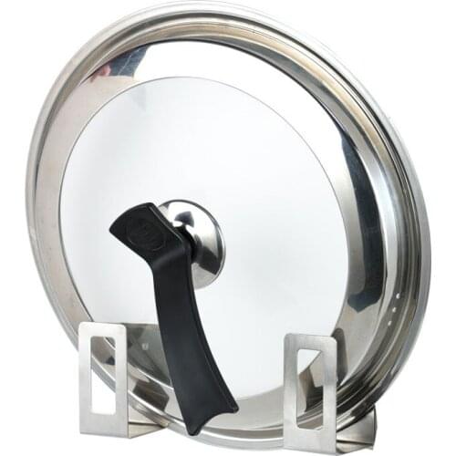 Punch-free stainless steel pot cover rack kitchen wall-mounted storage rack cutting board storage rack lid holder artifact