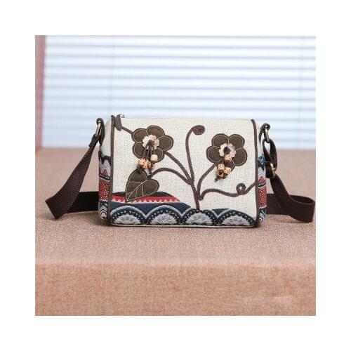 Nice Bohemian string appliques small women shopping handbags!Hot national prints lady Casual Shoulder bags All-match Canvas bags