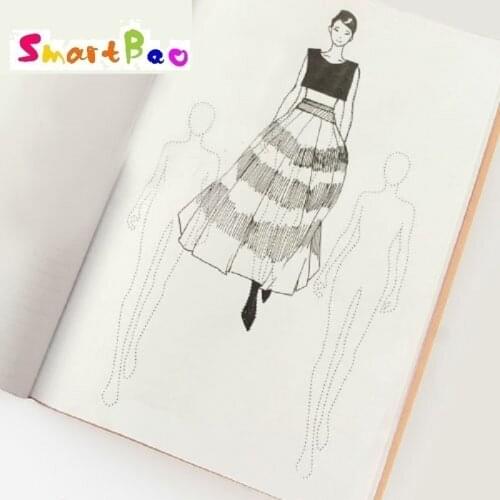 Virtual Line Human Painting Notebook A4/A5 Designer Clothing Design Professional Womens Mens Clothing