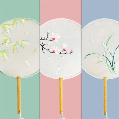 Embroidery Diy Hand-embroidered Group Fan Production Gift Beginner Material Package Ancient Wind Poke Cross-stitch