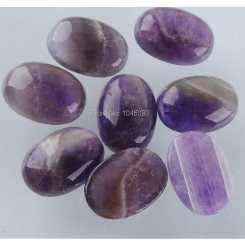 YOWOST Natural Amethysts Gem Stone Oval Cabochon CAB No Hole Jewelry 13x18x6MM 20pcs/lot QU3013