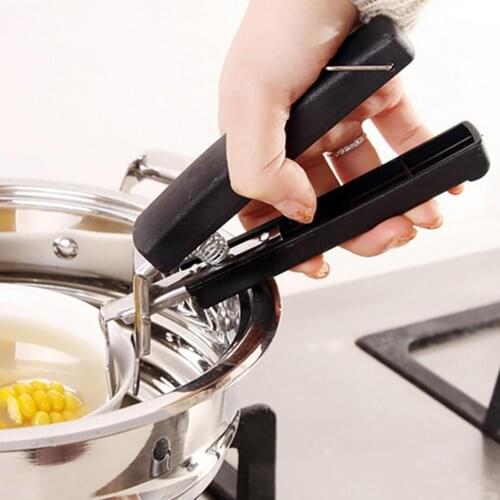 Stainless Steel Bowl Gripper Anti-Scalding Pan Pot Clip Practical Hot Dish Plate Clamp Portable Kitchen Tool with Spring Handle